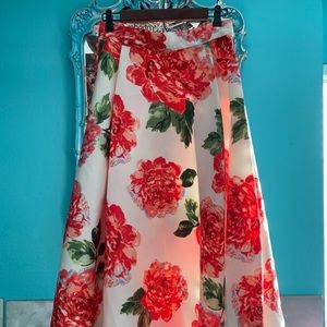 @modesta A-line pleated calf length skirt